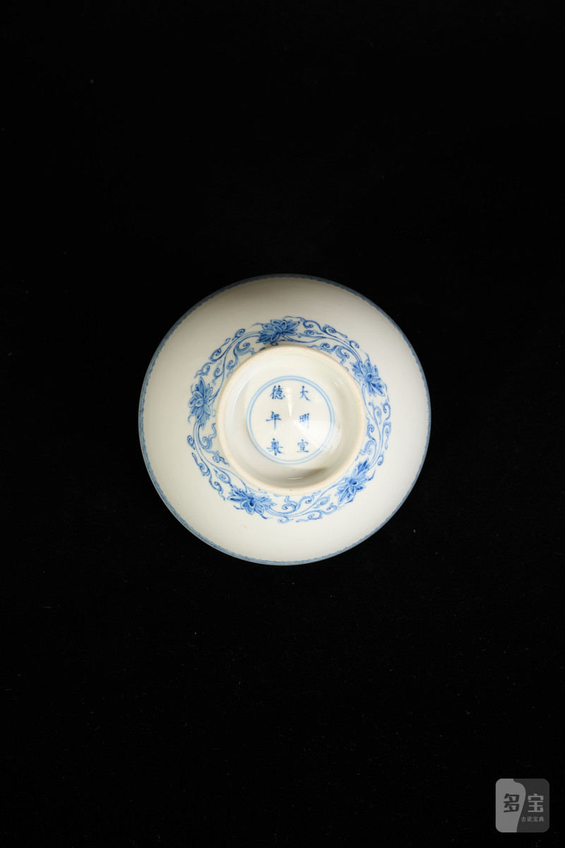 Lot838 清乾隆 青花鸡心碗 - 图5